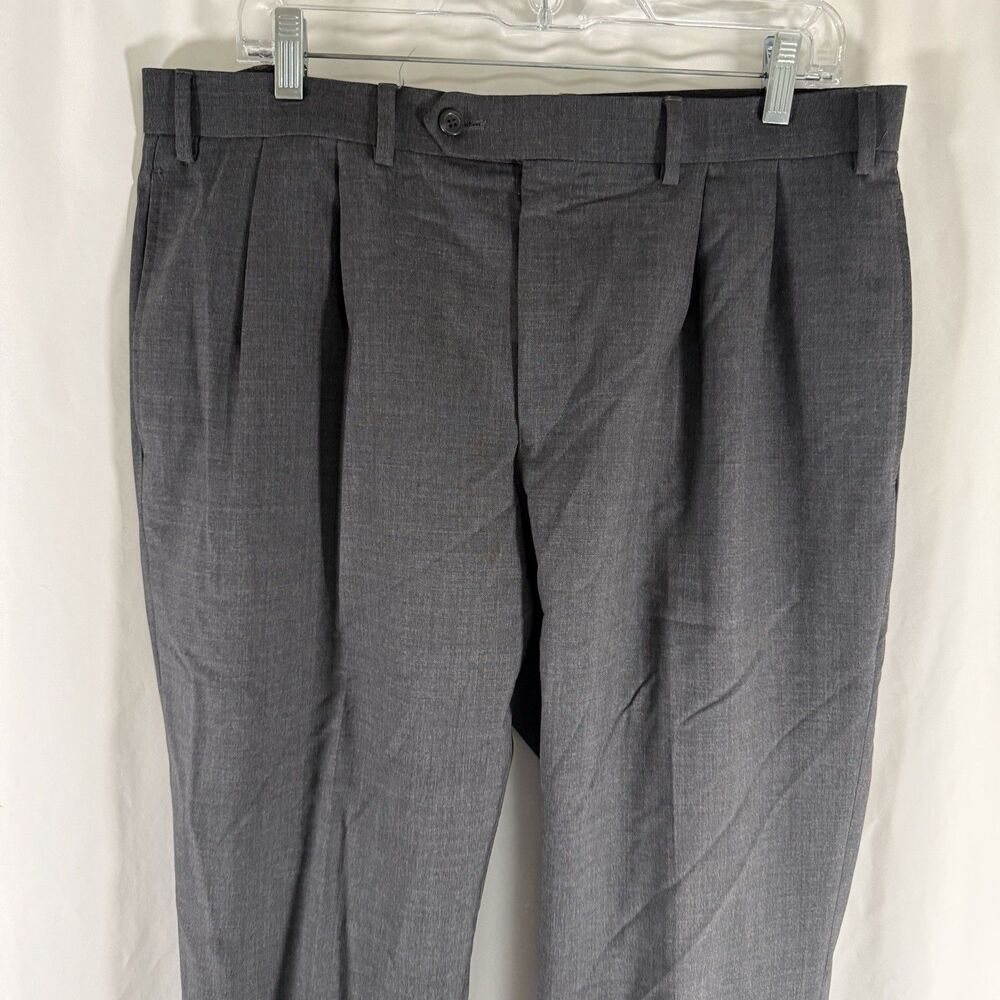 Lauren Ralph Lauren 37x30 Grey Wool Pleated Slash Pockets Total Comfort - Picture 2 of 9